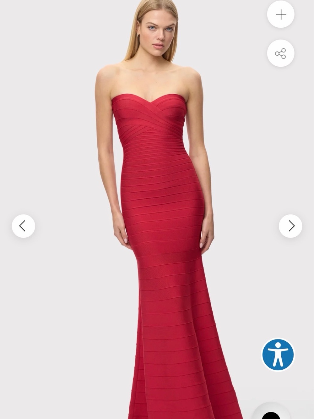 Herve Leger The Sara Gown Strapless Red Bandage Mermaid Dress